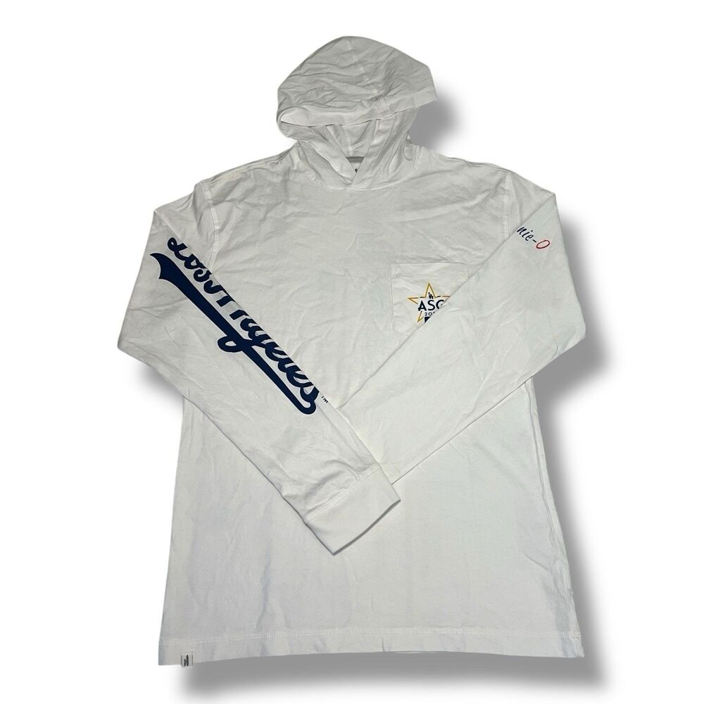 2022 MLB All Star Game Johnnie-O White Long Sleeve Shirt Hooded Men’s Size S